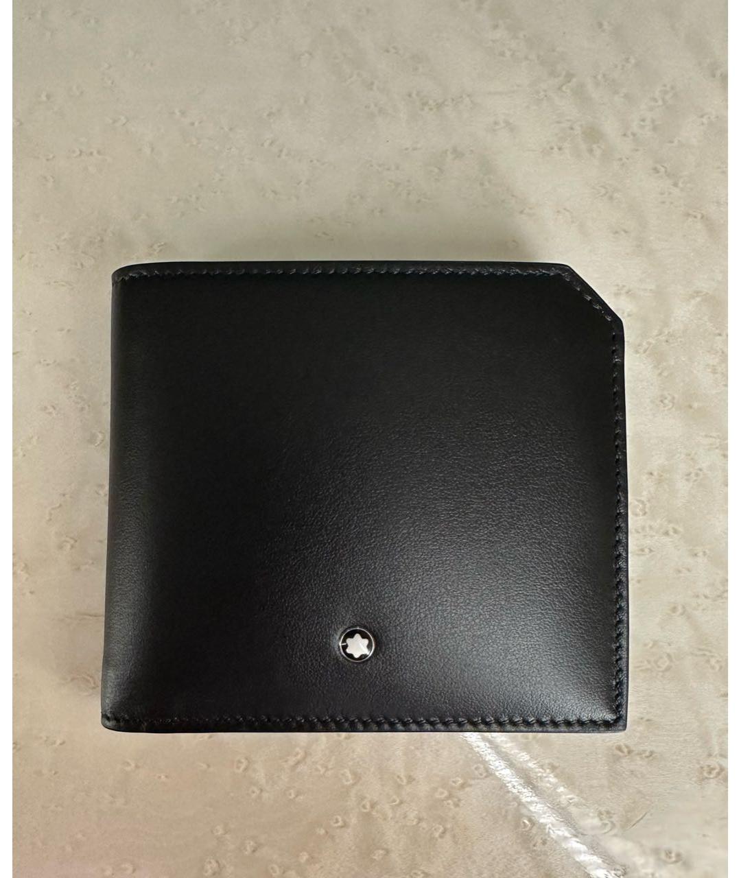 MONTBLANC Черный кожаный кошелек, фото 3
