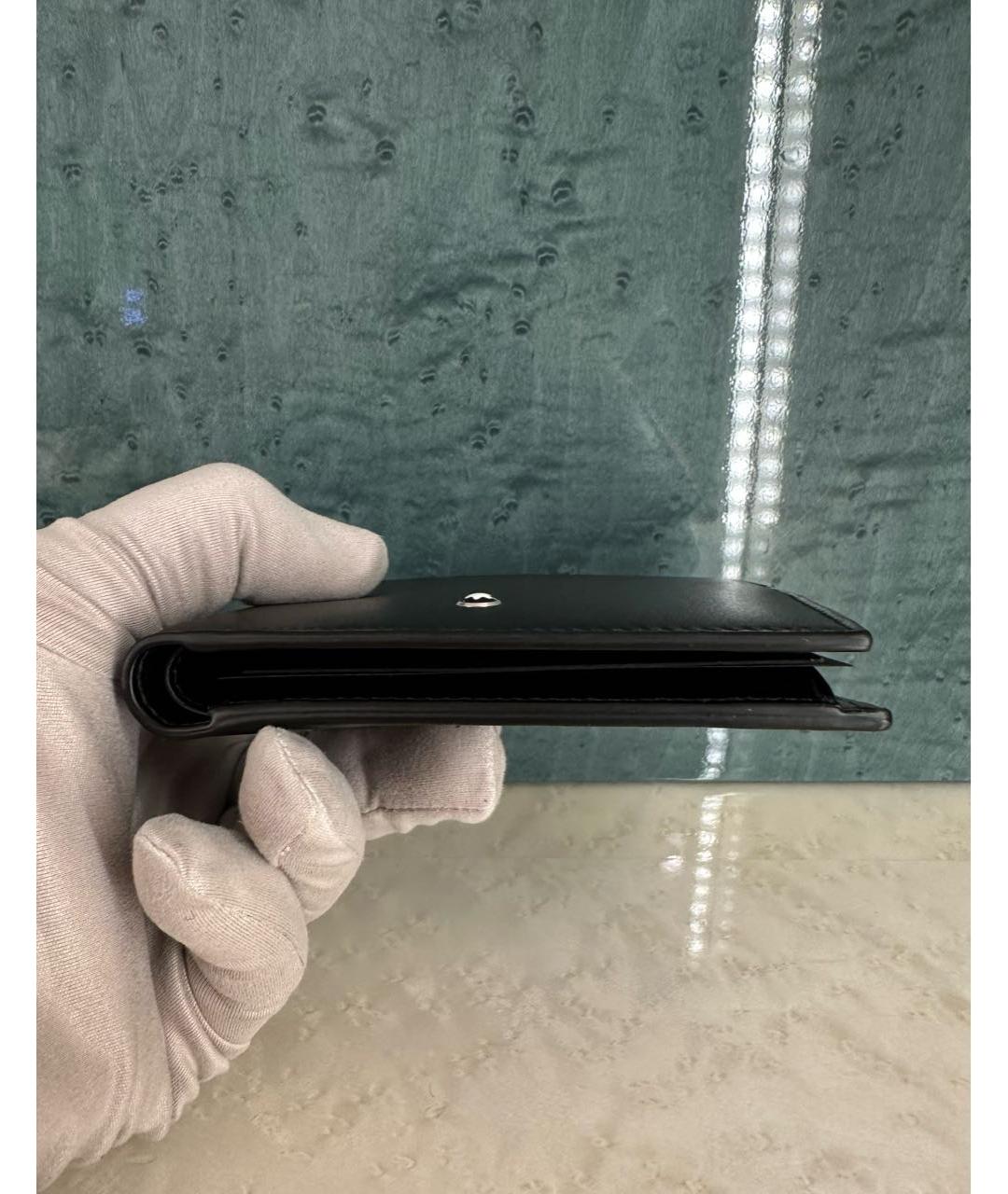 MONTBLANC Черный кожаный кошелек, фото 7