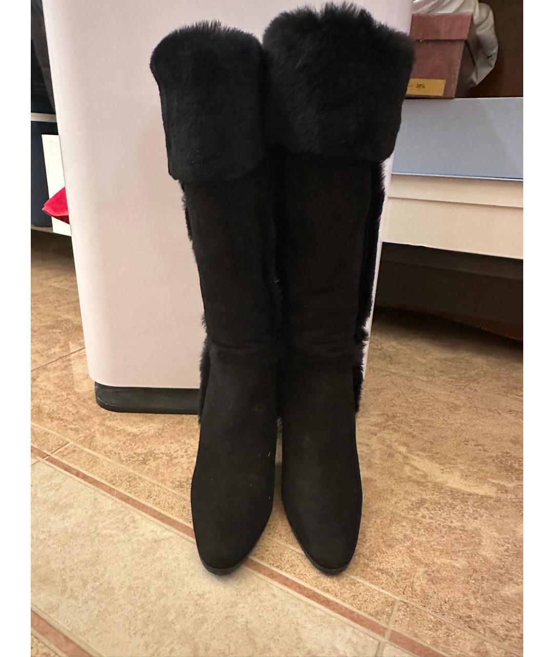 ESCADA Черные замшевые сапоги, фото 2