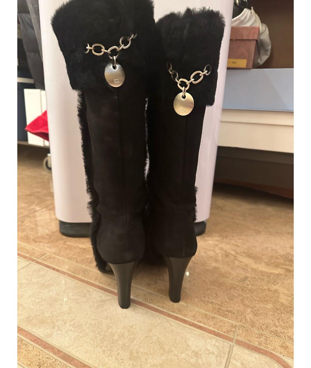 ESCADA Черные замшевые сапоги, фото 4
