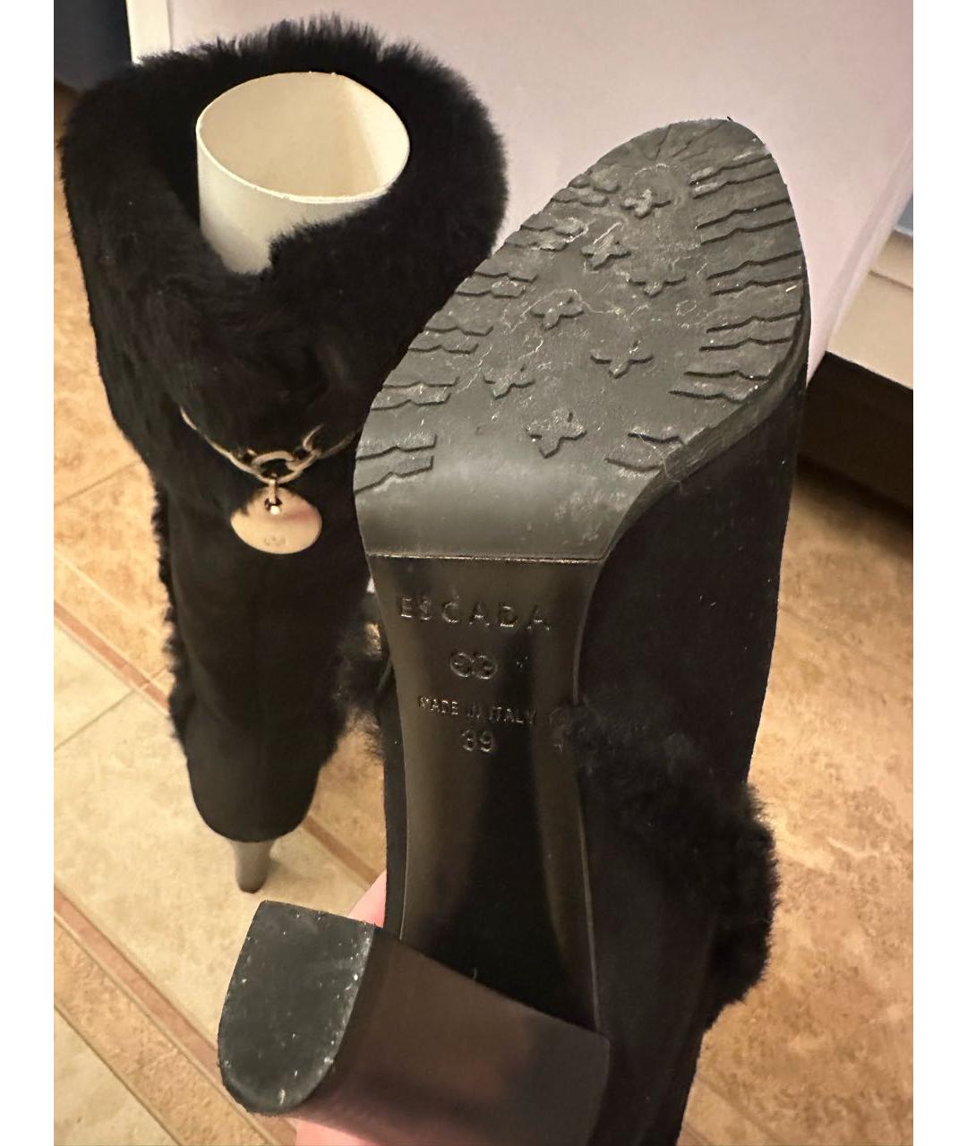 ESCADA Черные замшевые сапоги, фото 8