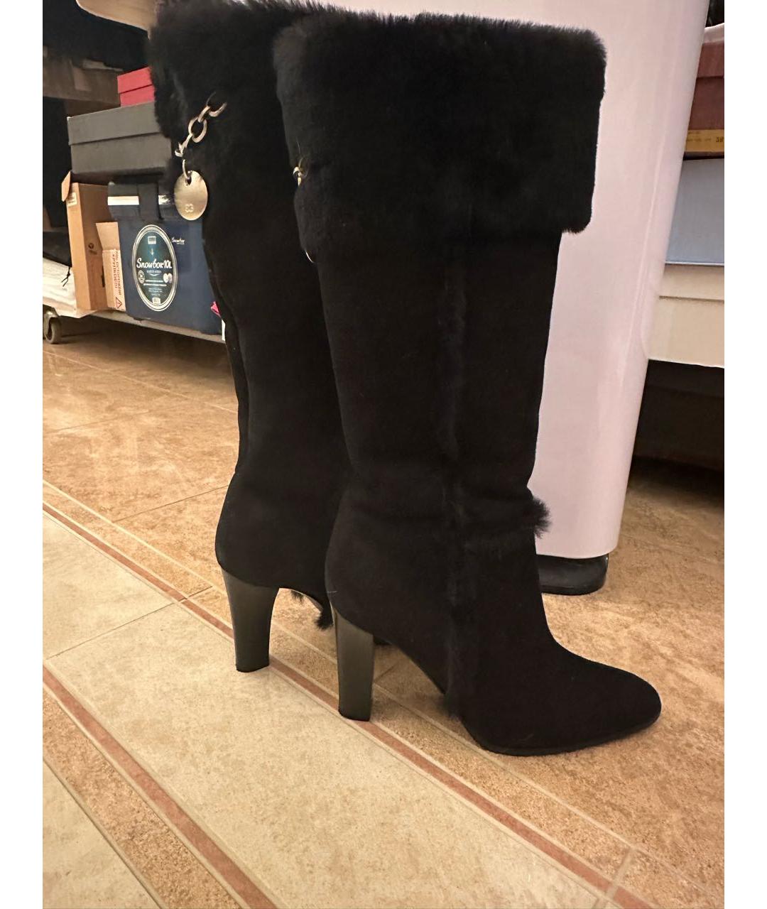 ESCADA Черные замшевые сапоги, фото 9