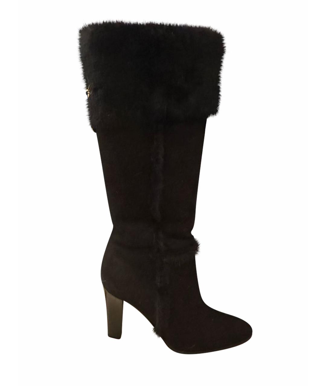 ESCADA Черные замшевые сапоги, фото 1