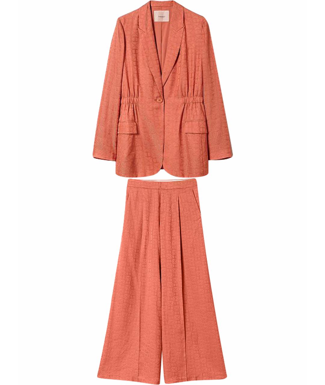 TWIN-SET Оранжевый вискозный костюм с брюками, фото 1