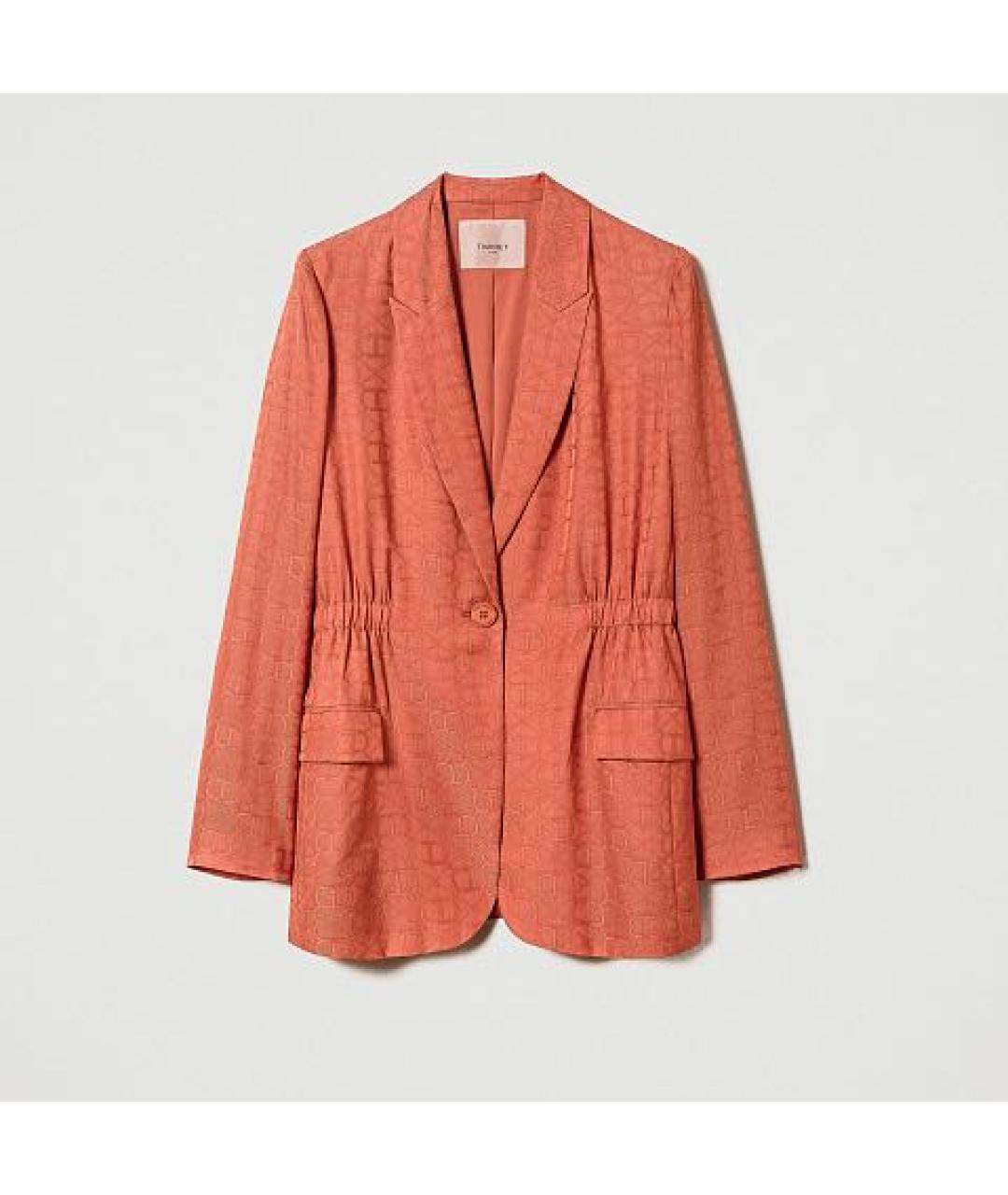 TWIN-SET Оранжевый вискозный костюм с брюками, фото 9