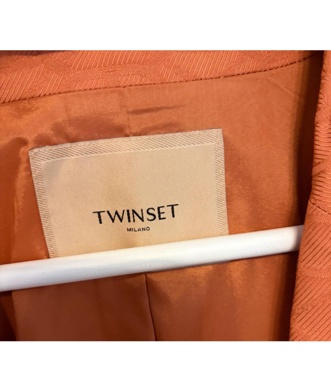 TWIN-SET Оранжевый вискозный костюм с брюками, фото 4