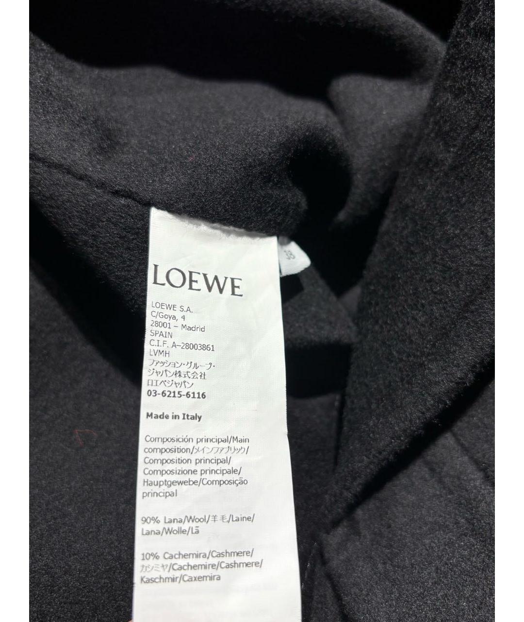 LOEWE Черное шерстяное пальто, фото 8