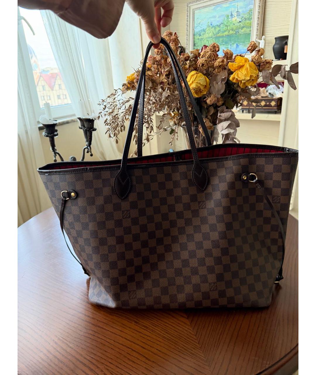 LOUIS VUITTON Коричневая сумка тоут, фото 3