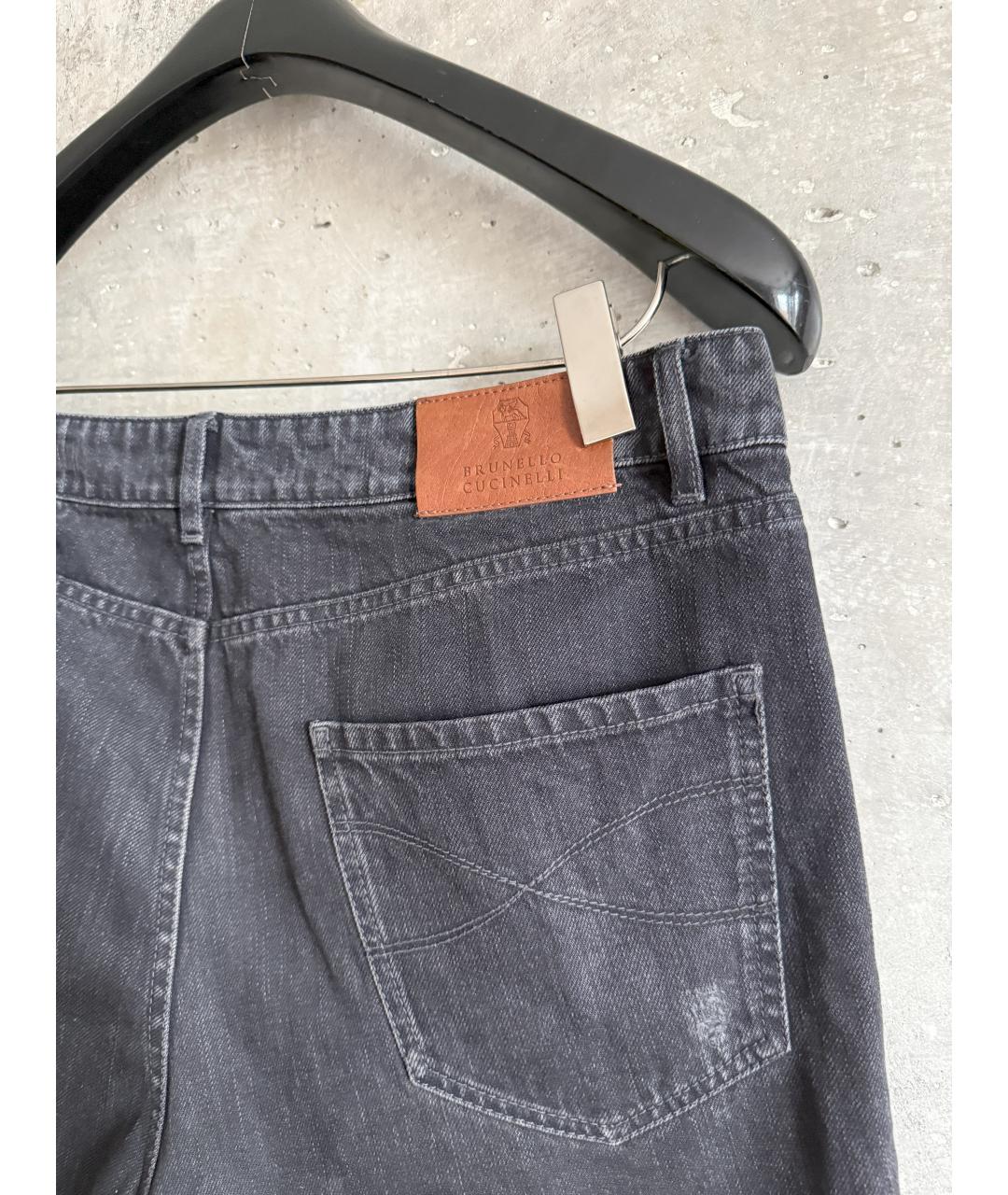 BRUNELLO CUCINELLI Черные хлопковые джинсы скинни, фото 4