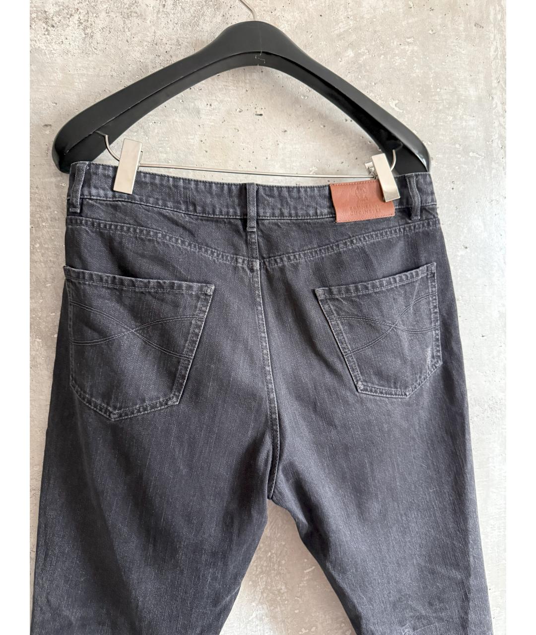 BRUNELLO CUCINELLI Черные хлопковые джинсы скинни, фото 3