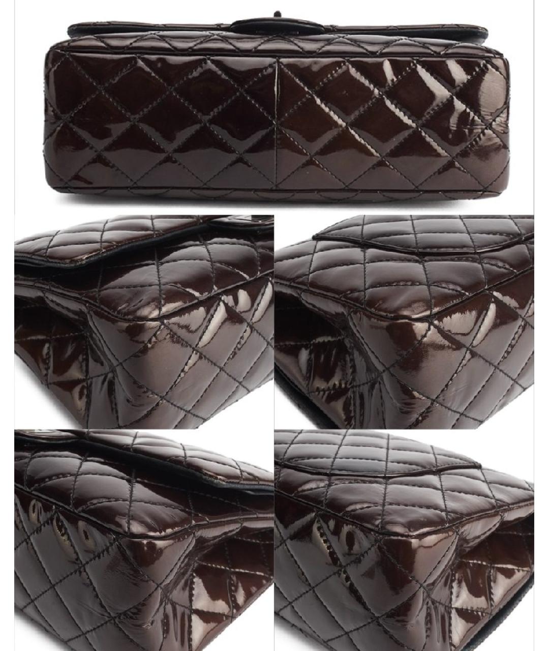 CHANEL Коричневая сумка через плечо из лакированной кожи, фото 8