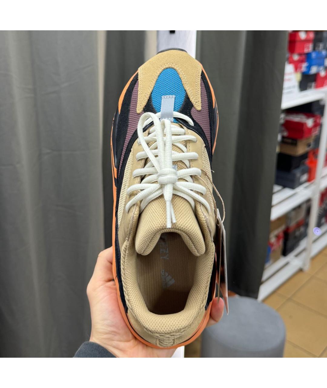 ADIDAS YEEZY Оранжевое замшевые низкие кроссовки / кеды, фото 4