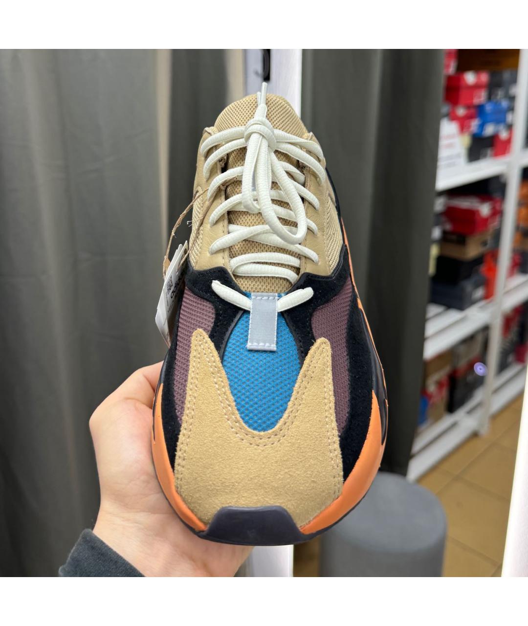 ADIDAS YEEZY Оранжевое замшевые низкие кроссовки / кеды, фото 5