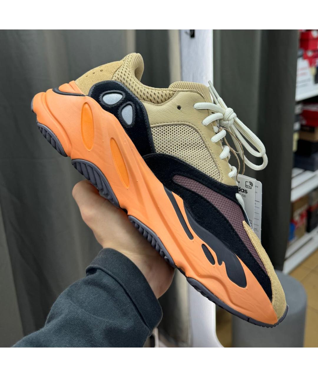 ADIDAS YEEZY Оранжевое замшевые низкие кроссовки / кеды, фото 6