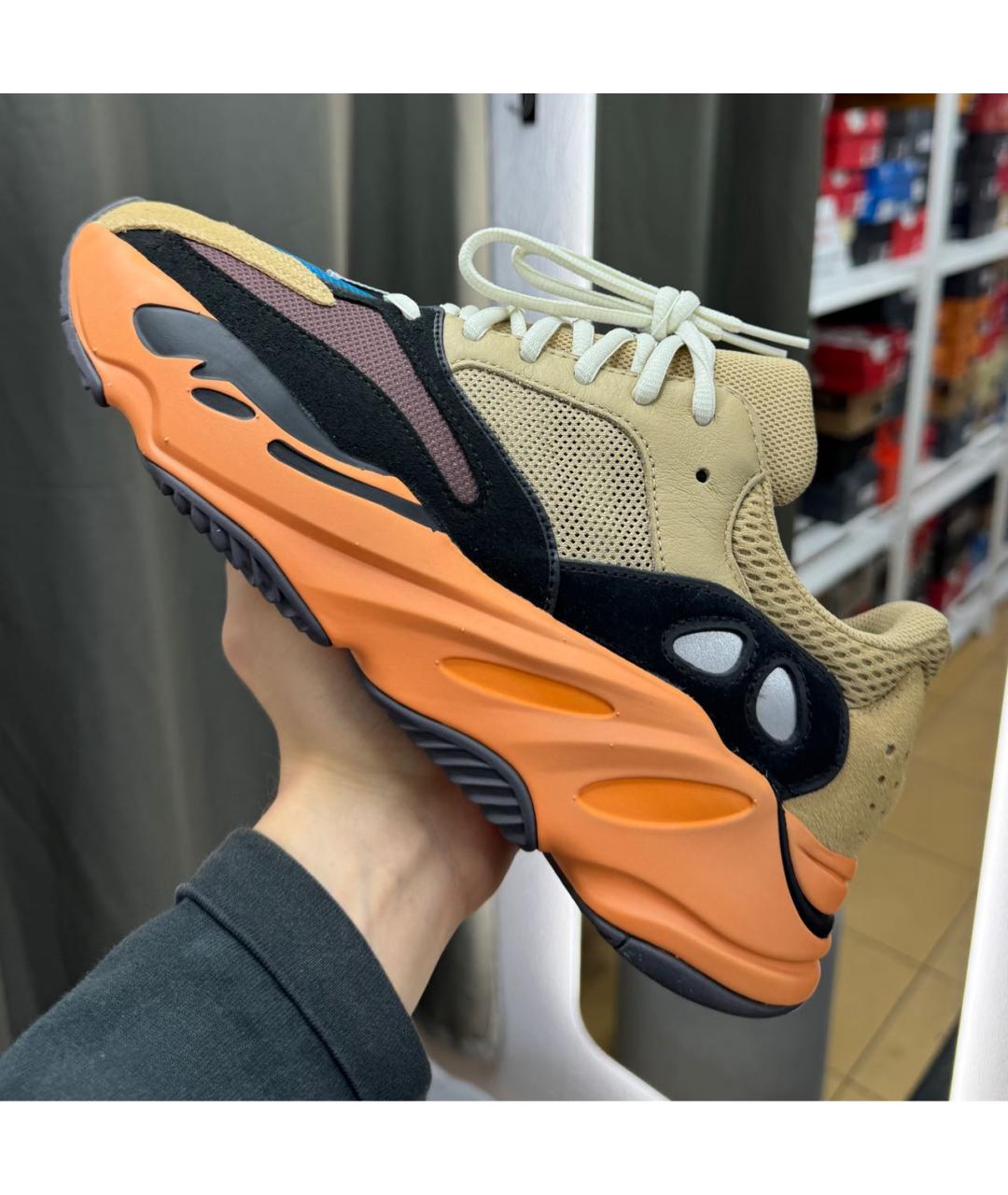 ADIDAS YEEZY Оранжевое замшевые низкие кроссовки / кеды, фото 2