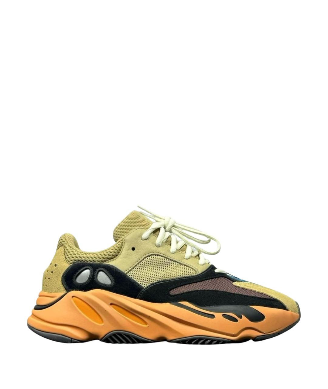 ADIDAS YEEZY Оранжевое замшевые низкие кроссовки / кеды, фото 1