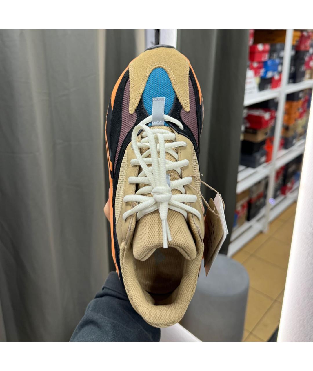 ADIDAS YEEZY Оранжевое замшевые низкие кроссовки / кеды, фото 3