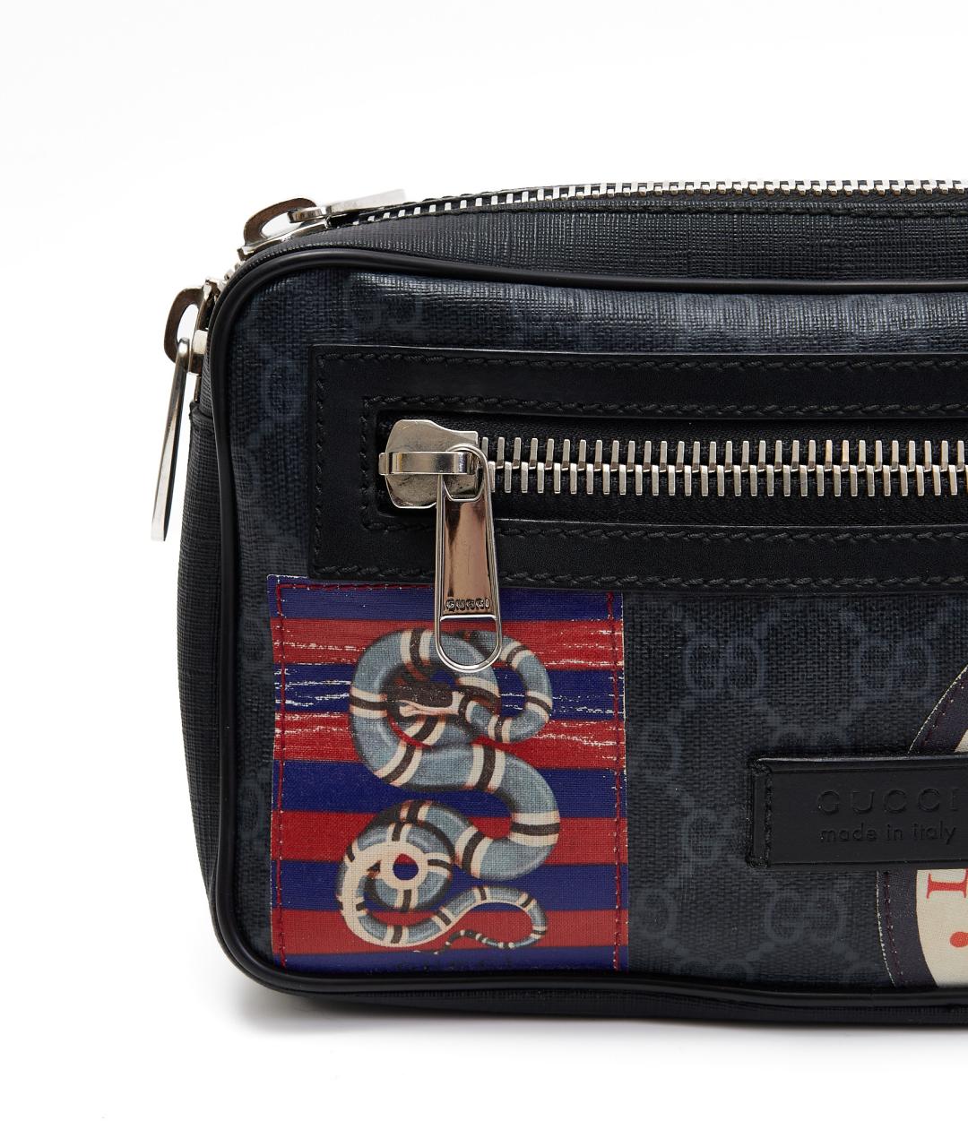 GUCCI Черная кожаная барсетка, фото 5