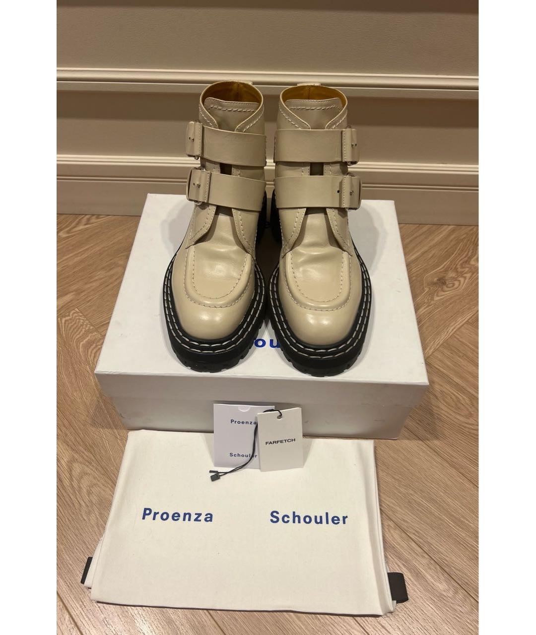 PROENZA SCHOULER Бежевые кожаные ботинки, фото 2