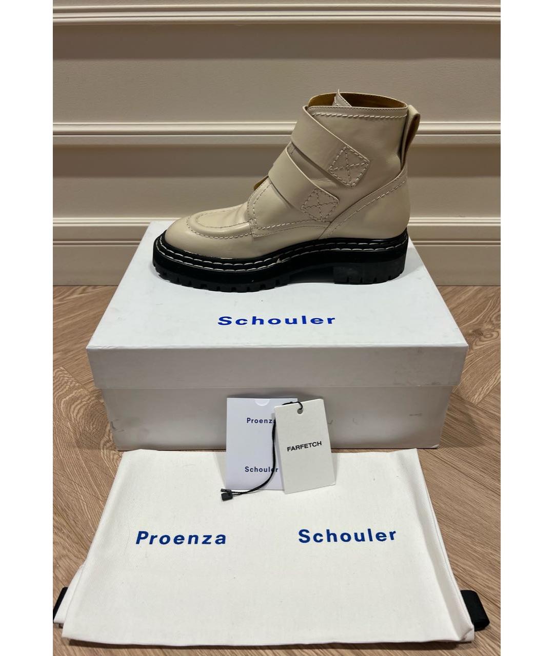 PROENZA SCHOULER Бежевые кожаные ботинки, фото 7