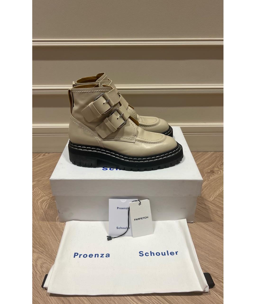 PROENZA SCHOULER Бежевые кожаные ботинки, фото 8
