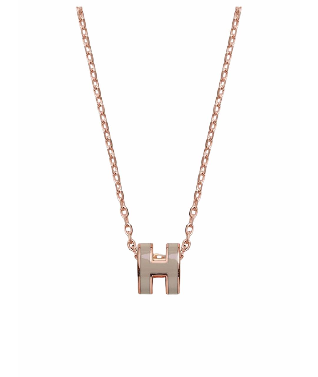HERMES Бежевая подвеска из розового золота, фото 1