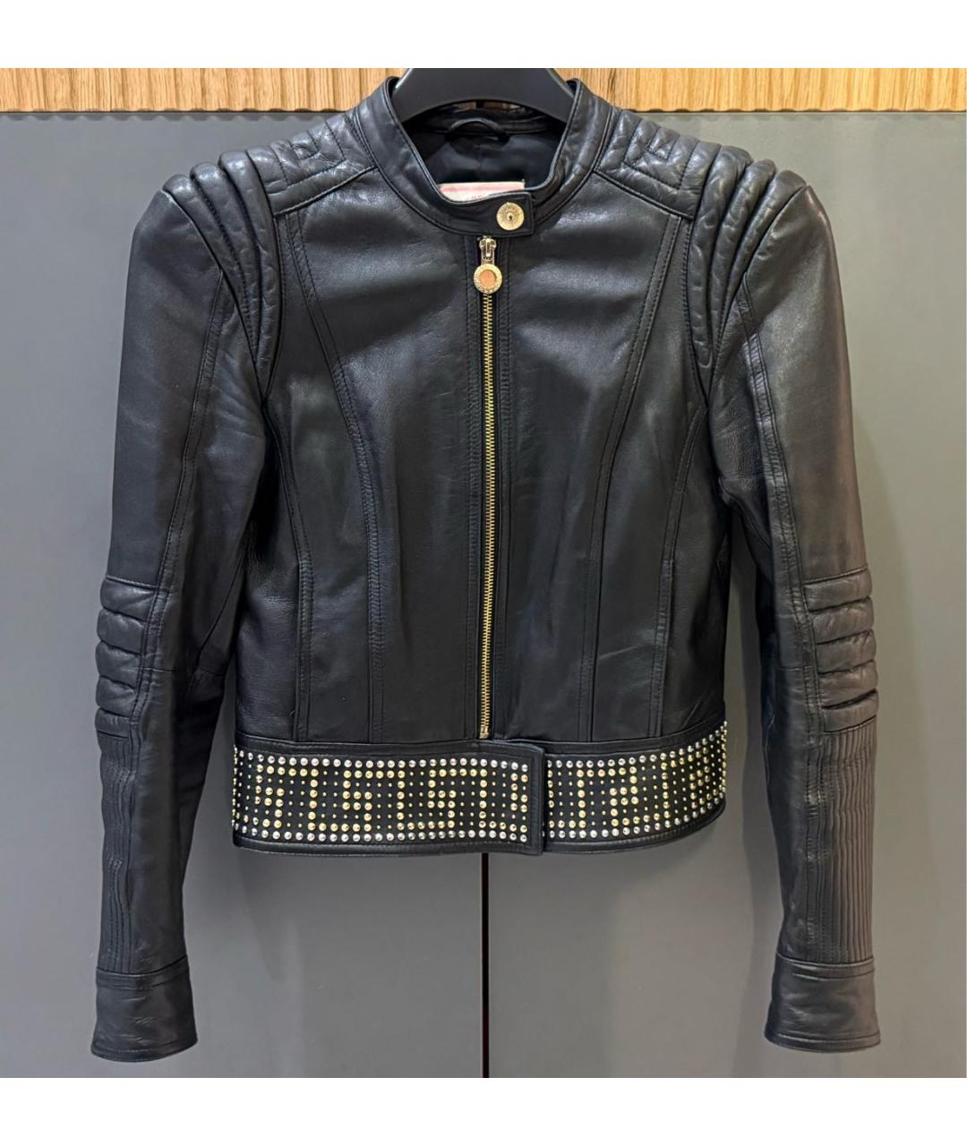 VERSACE Черная кожаная куртка, фото 9