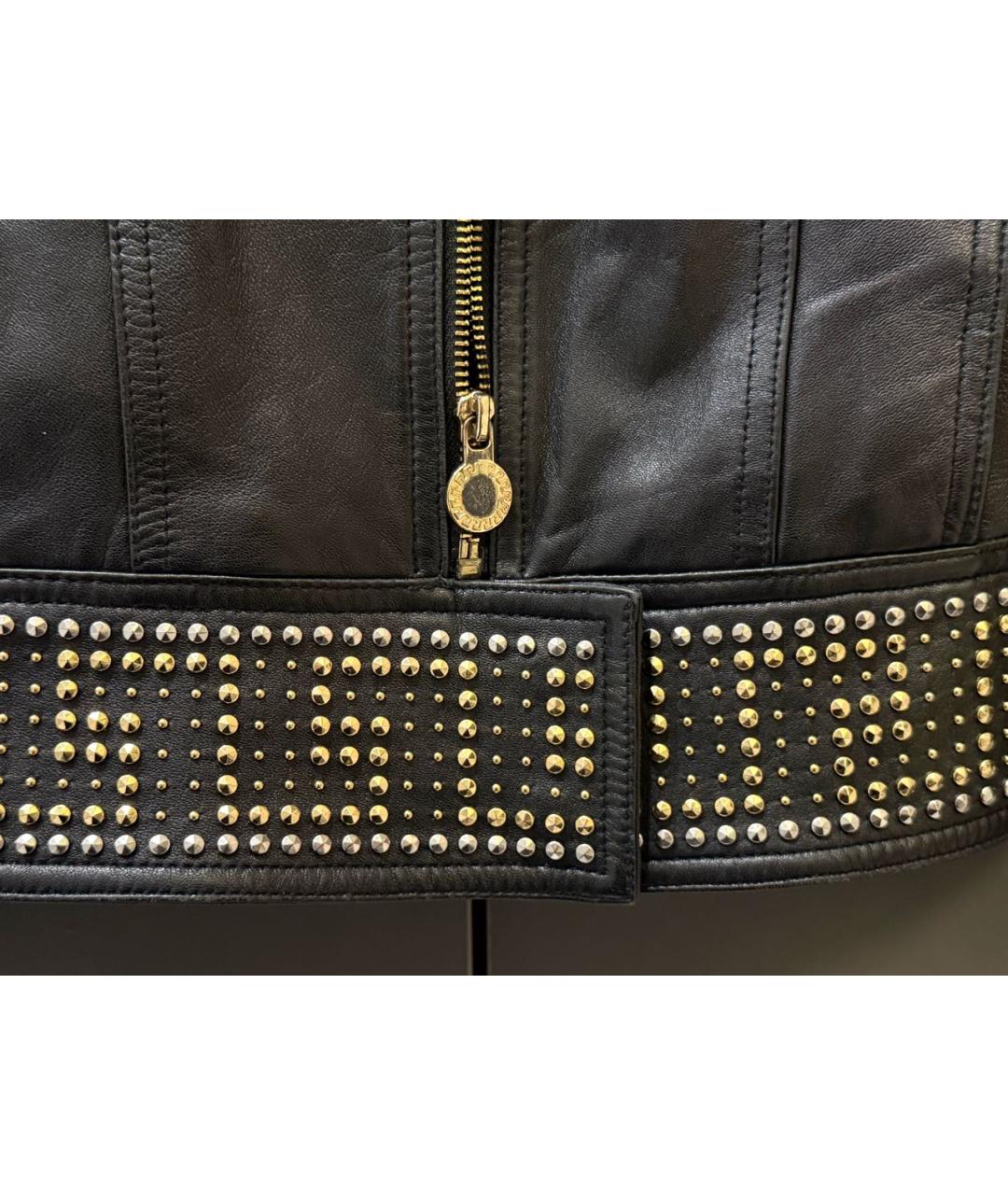 VERSACE Черная кожаная куртка, фото 5