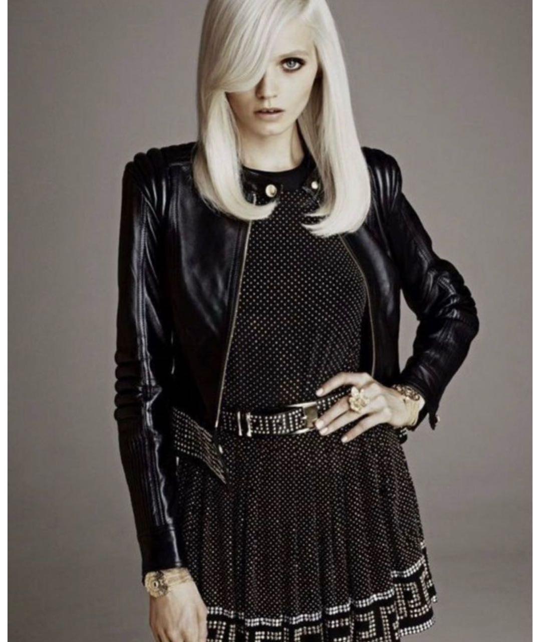 VERSACE Черная кожаная куртка, фото 8
