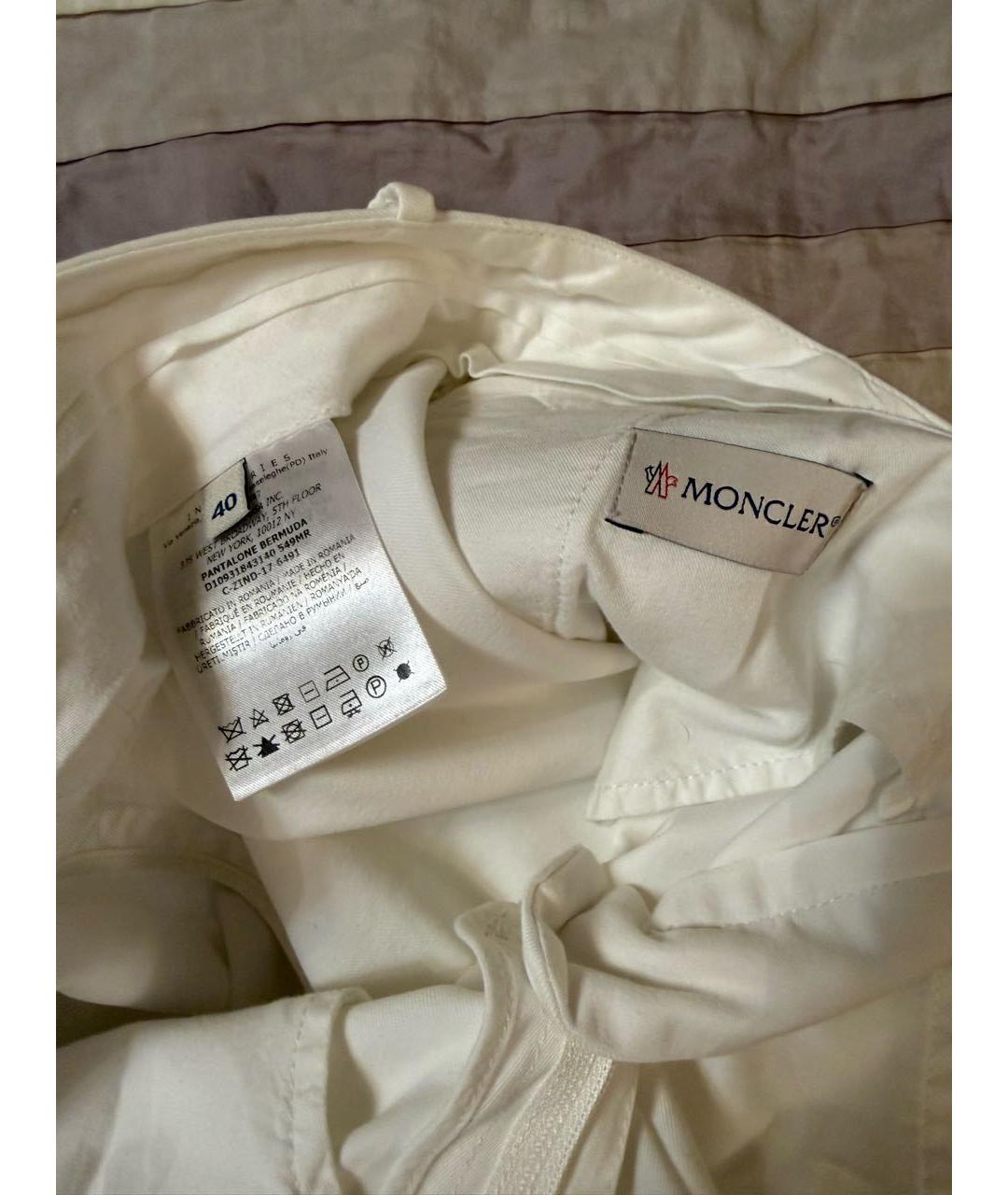 MONCLER Белые хлопковые шорты, фото 6