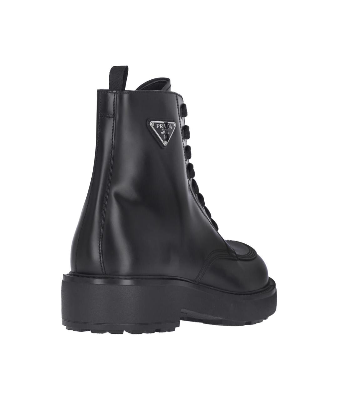 PRADA Черные кожаные высокие ботинки, фото 4