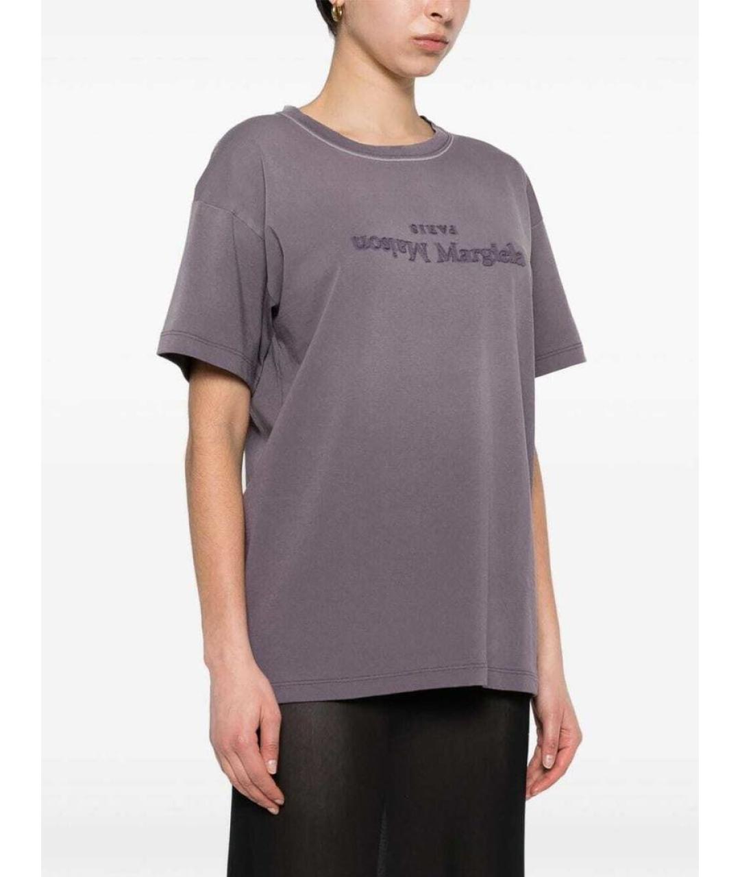 MAISON MARGIELA Фиолетовая хлопковая футболка, фото 3