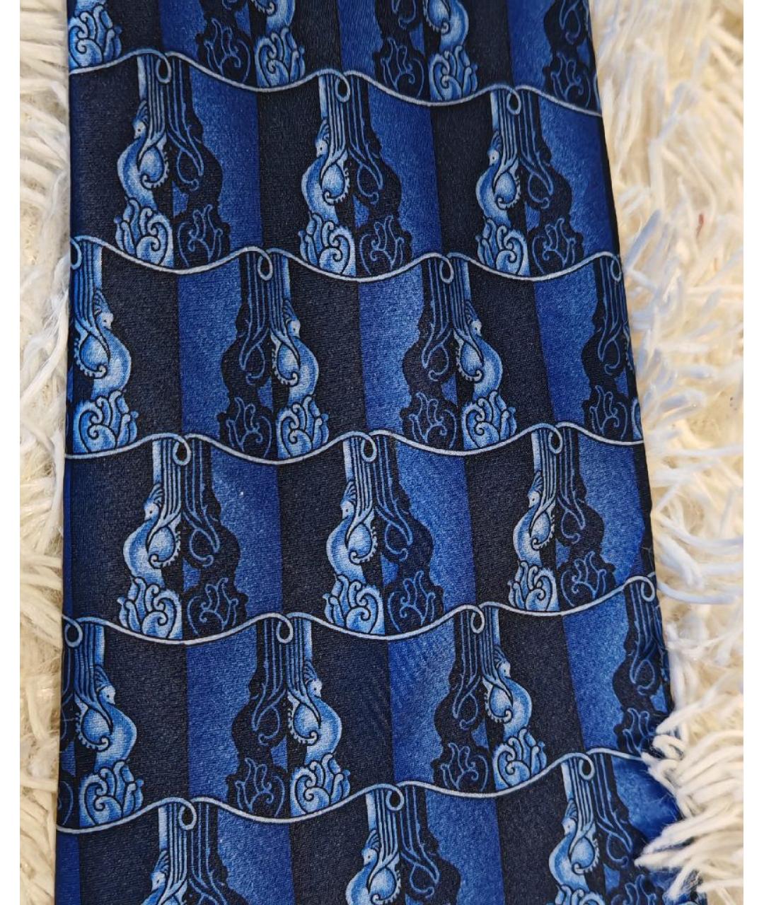 LANVIN Синий шелковый галстук, фото 4
