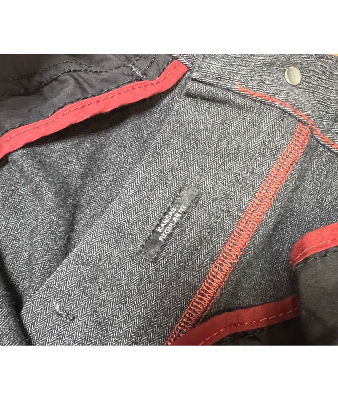 HUGO BOSS Антрацитовые хлопко-полиэстеровые прямые джинсы, фото 5