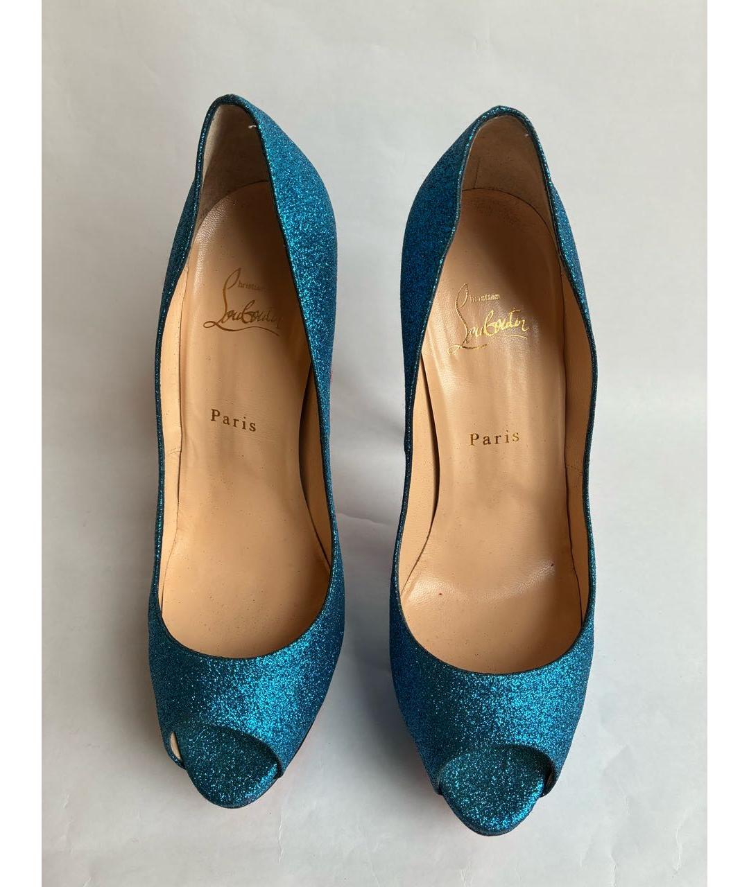 CHRISTIAN LOUBOUTIN Синие кожаные туфли, фото 3