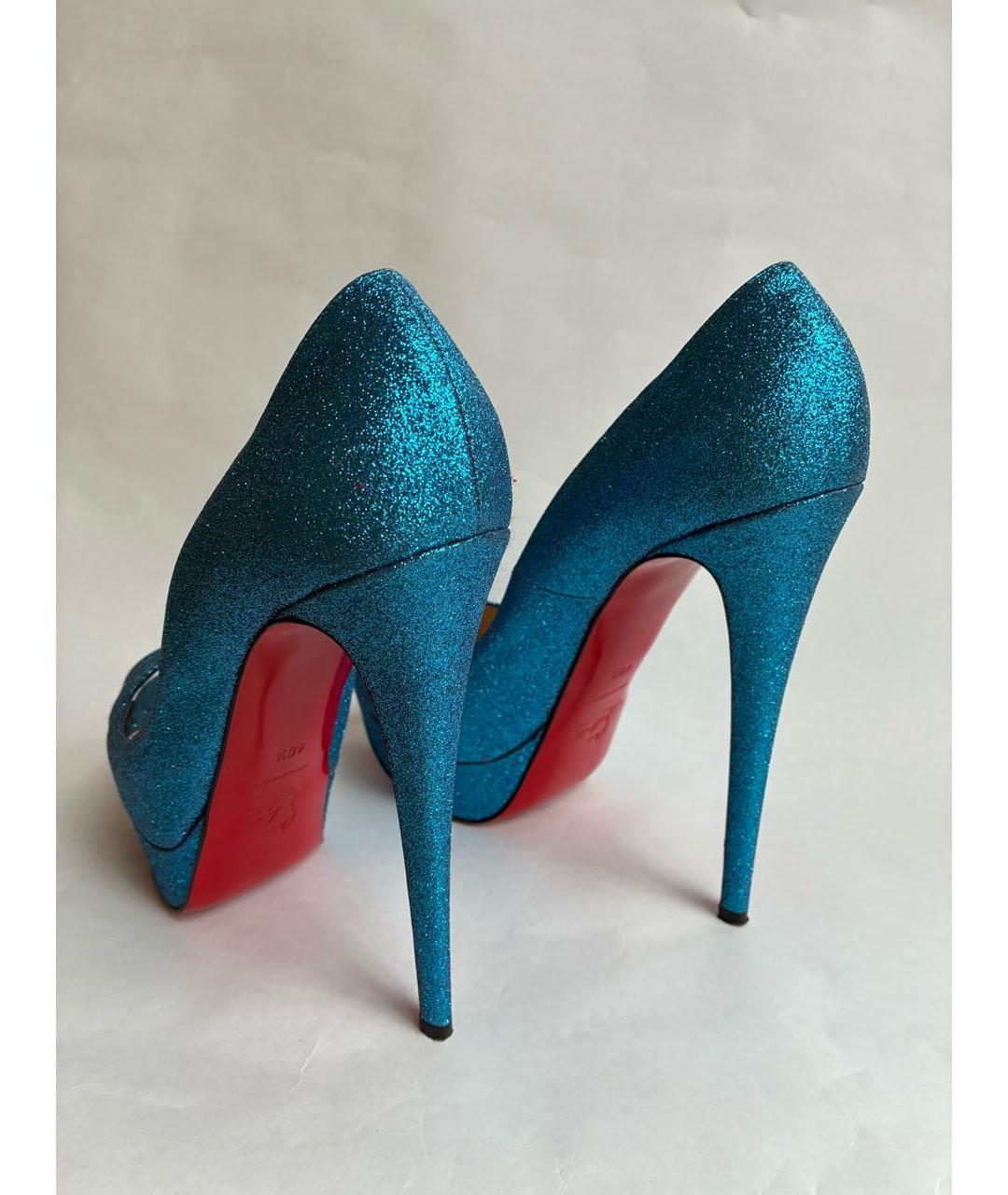CHRISTIAN LOUBOUTIN Синие кожаные туфли, фото 4