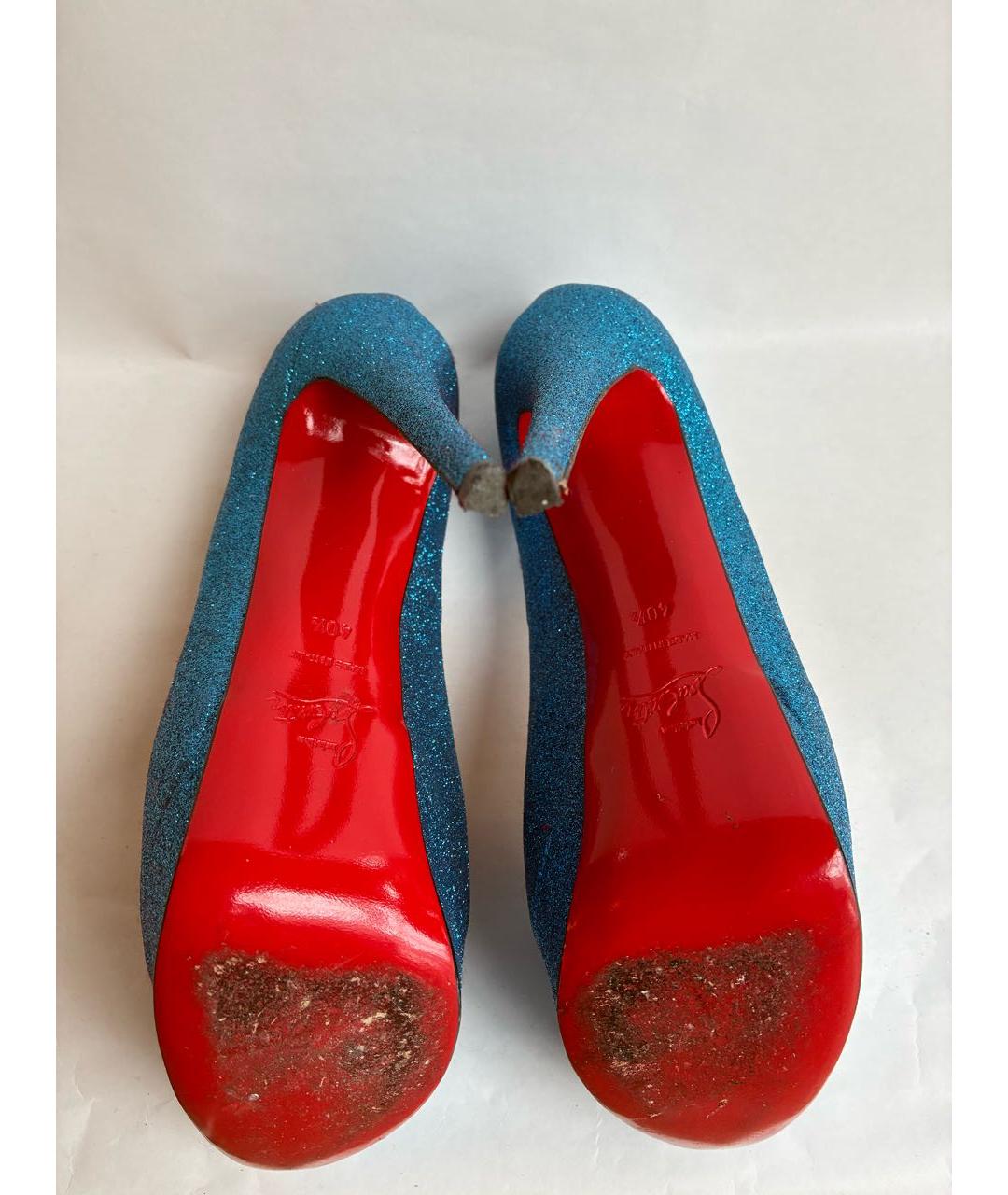 CHRISTIAN LOUBOUTIN Синие кожаные туфли, фото 5