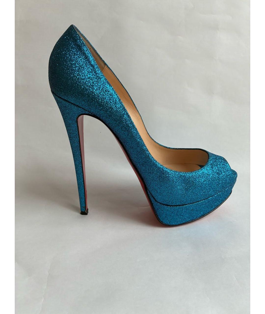 CHRISTIAN LOUBOUTIN Синие кожаные туфли, фото 2
