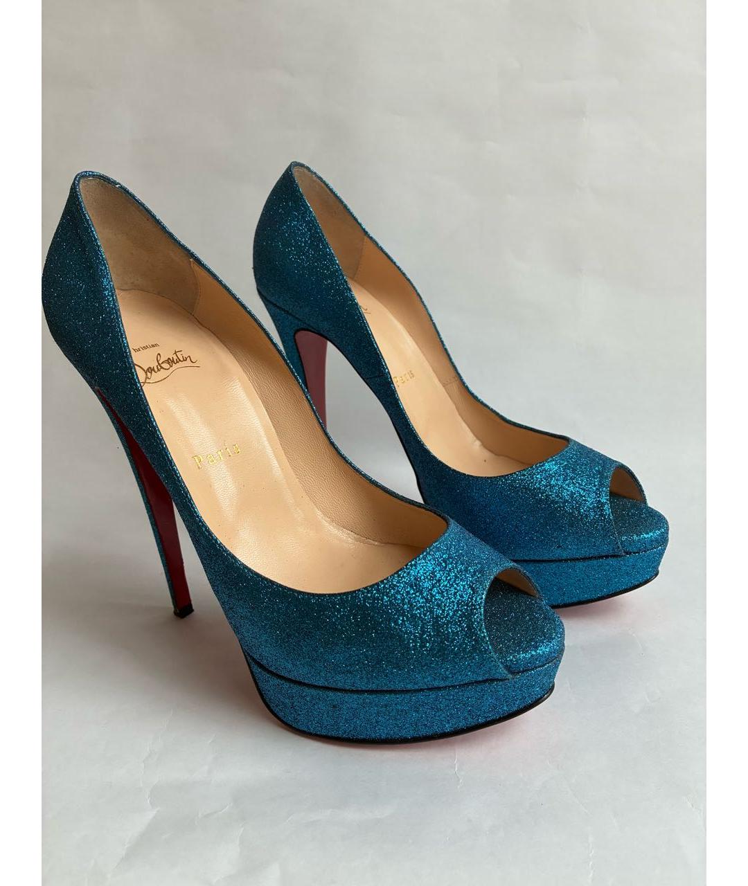 CHRISTIAN LOUBOUTIN Синие кожаные туфли, фото 8