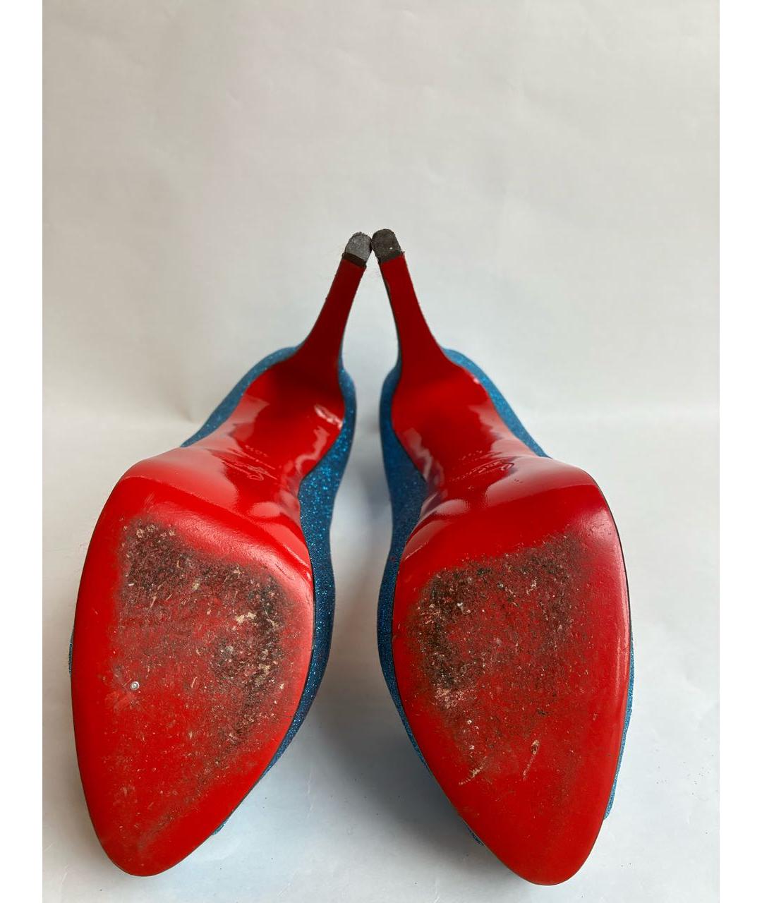 CHRISTIAN LOUBOUTIN Синие кожаные туфли, фото 6
