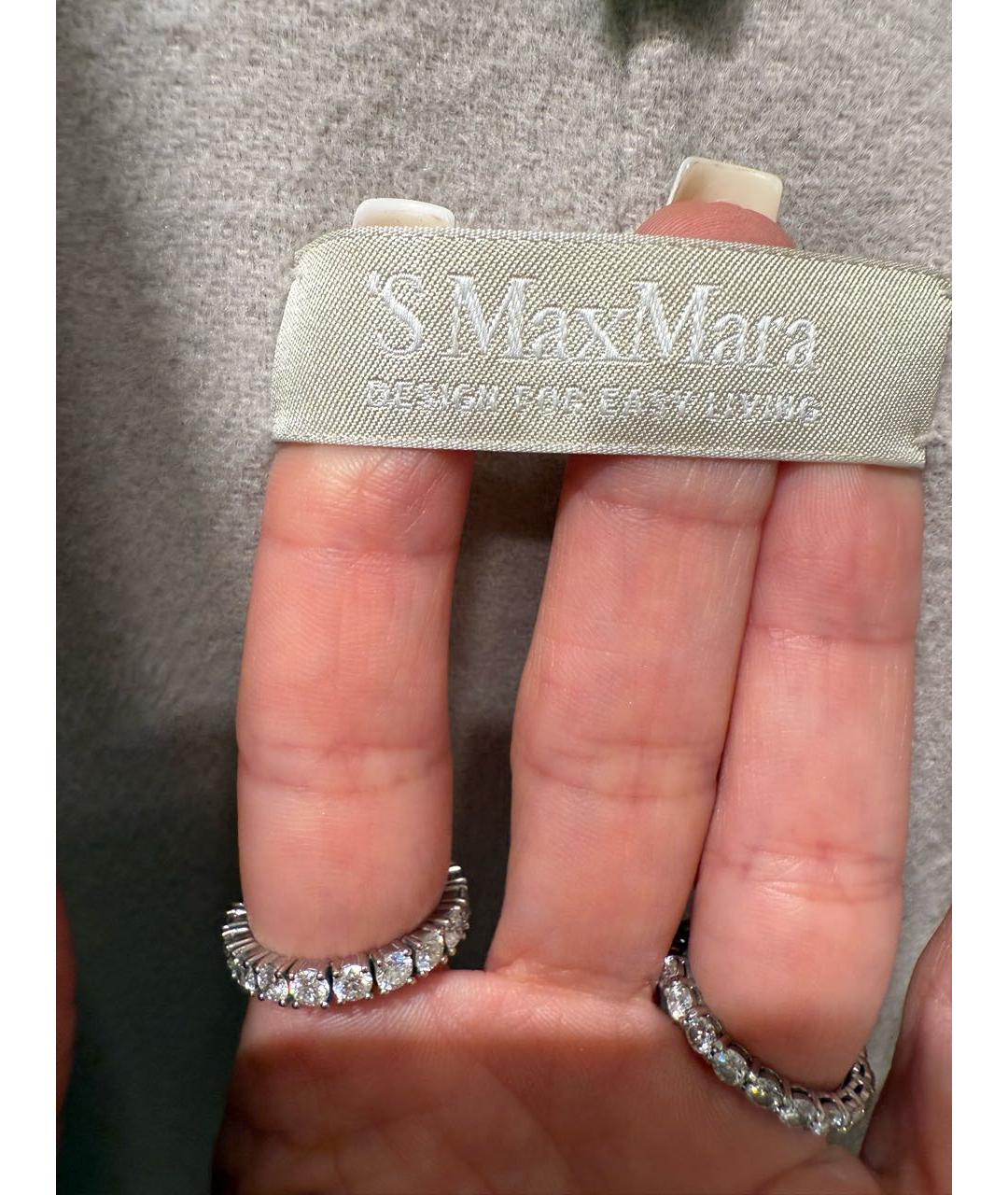 'S MAX MARA Серое шерстяное пальто, фото 6