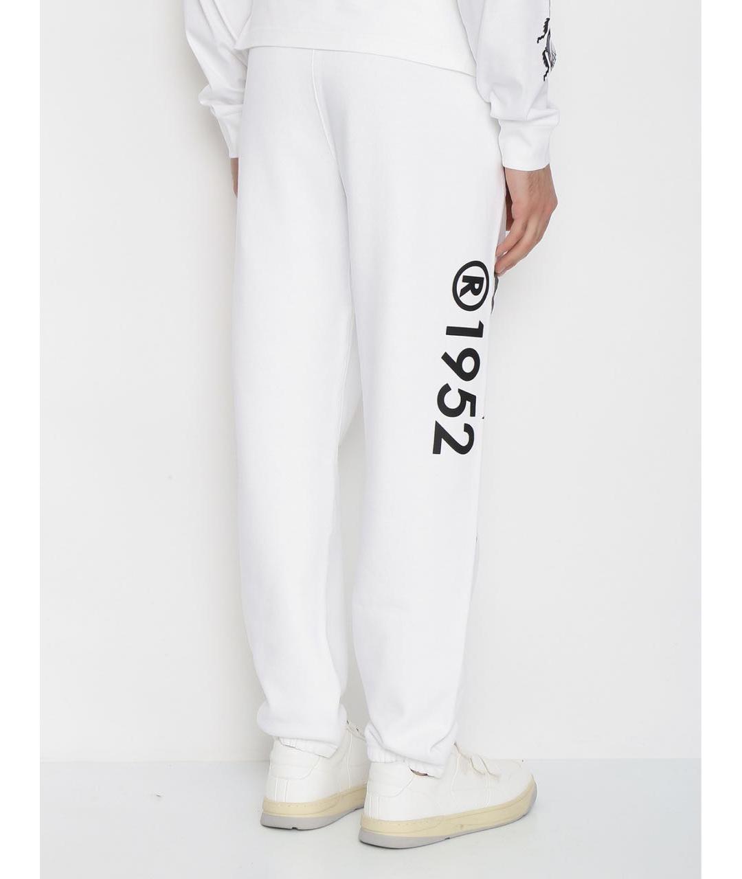 MONCLER Белые хлопковые повседневные брюки, фото 4