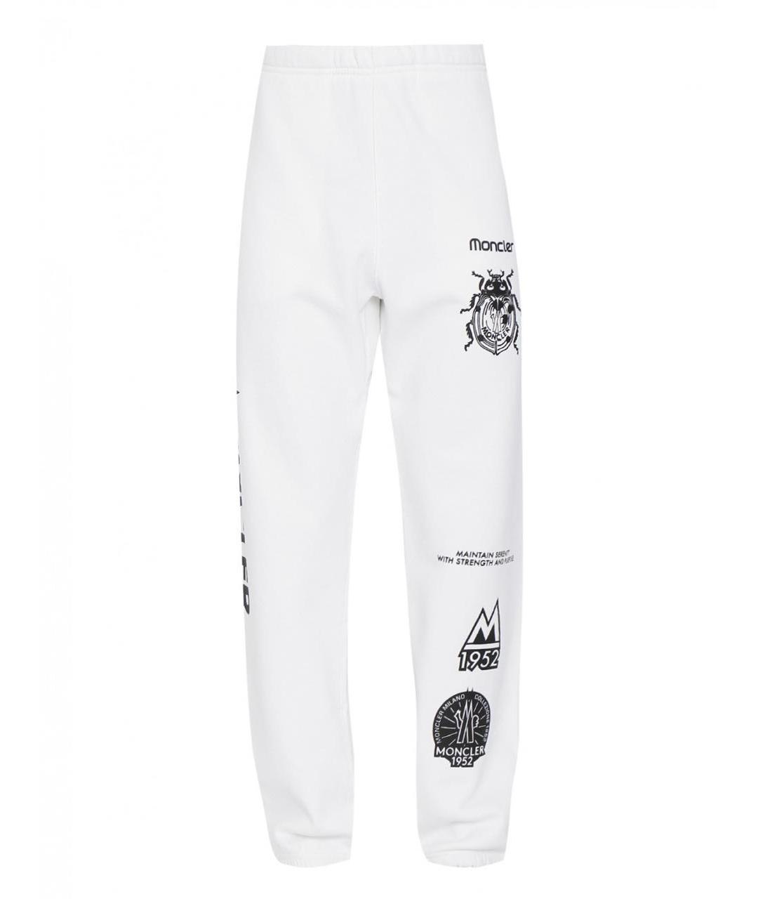 MONCLER Белые хлопковые повседневные брюки, фото 1
