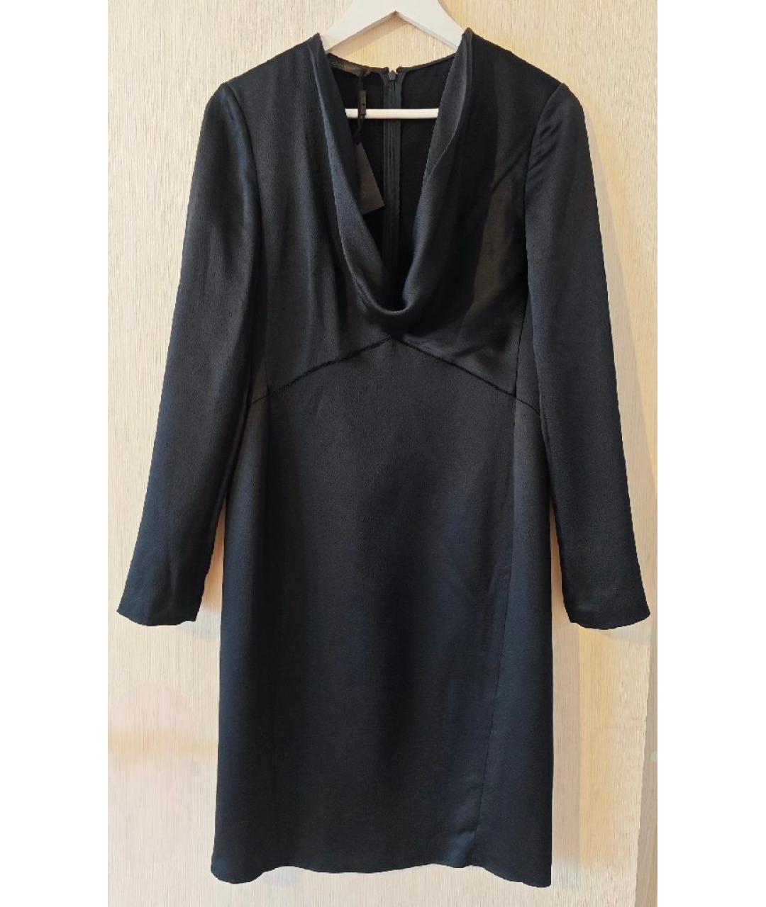 CALVIN KLEIN Черное вискозное повседневное платье, фото 10