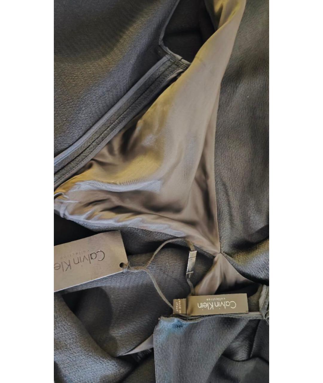 CALVIN KLEIN Черное вискозное повседневное платье, фото 3