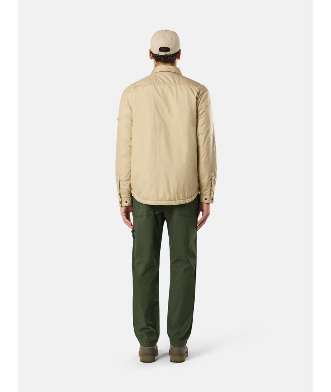 STONE ISLAND Зеленые хлопковые повседневные брюки, фото 5