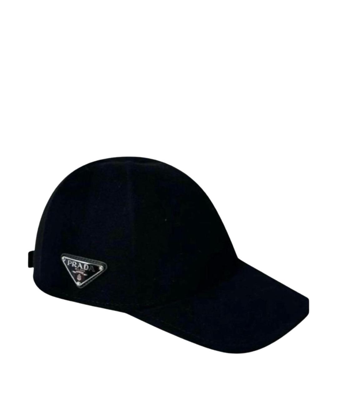 PRADA Черная хлопковая кепка, фото 1