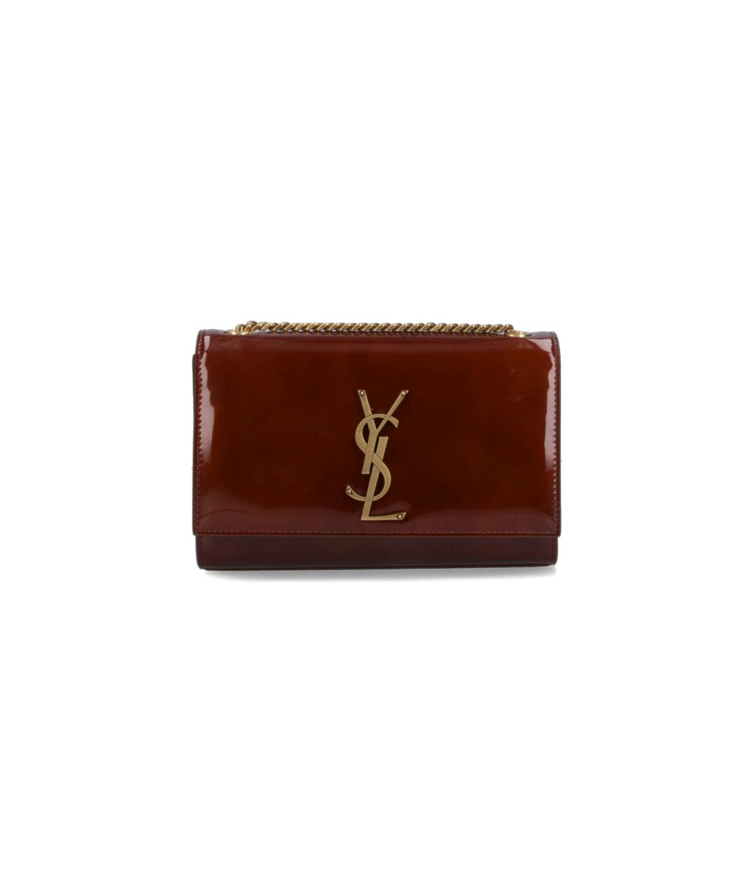 SAINT LAURENT Коричневая кожаная сумка через плечо, фото 1