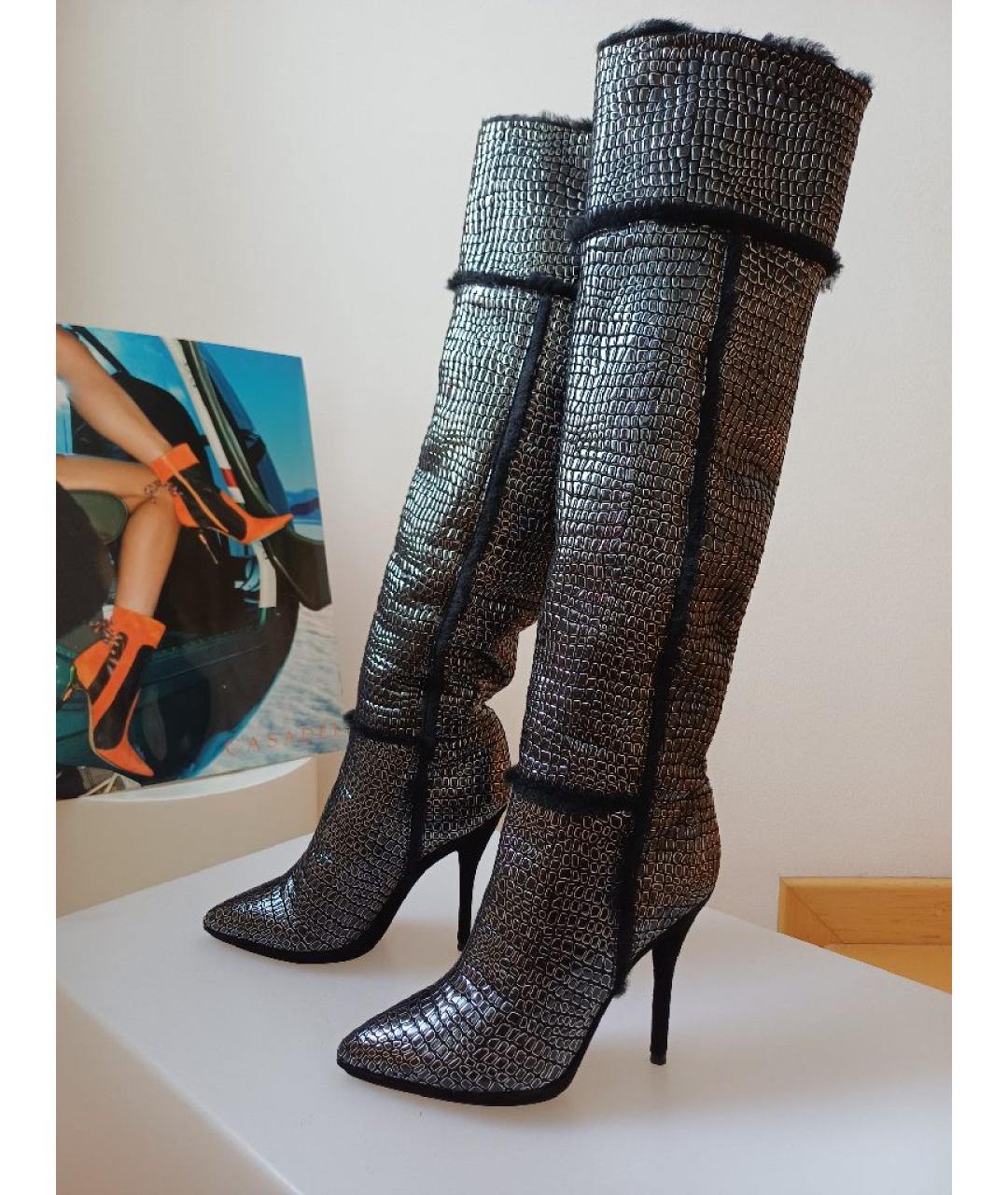 CASADEI Кожаные ботфорты, фото 2