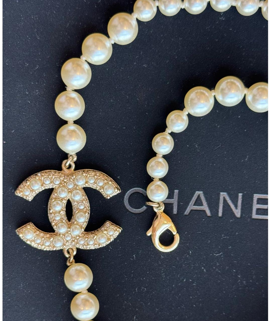 CHANEL Белый чокер, фото 3